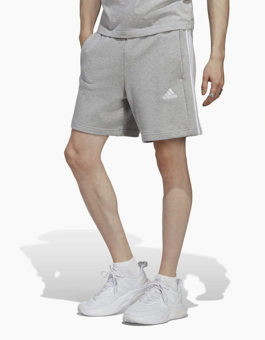 Mens Essentials 3 Stripe Fleece Shorts