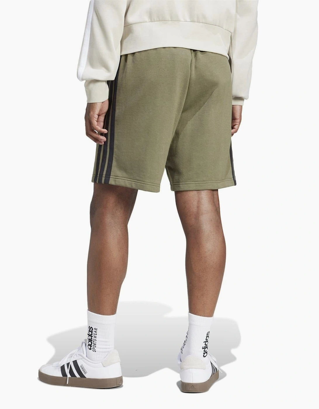 Mens Essentials 3 Stripe Fleece Shorts