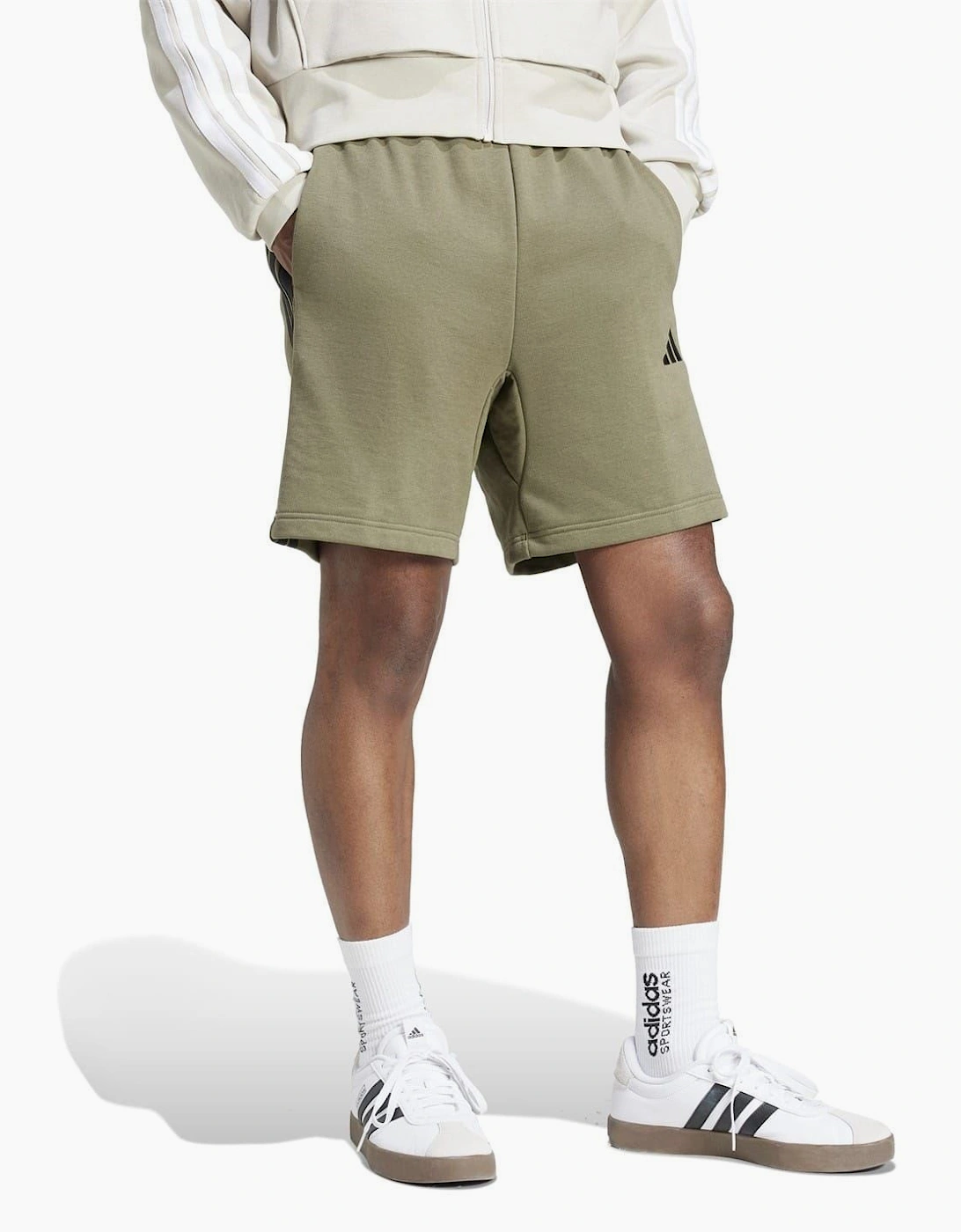 Mens Essentials 3 Stripe Fleece Shorts