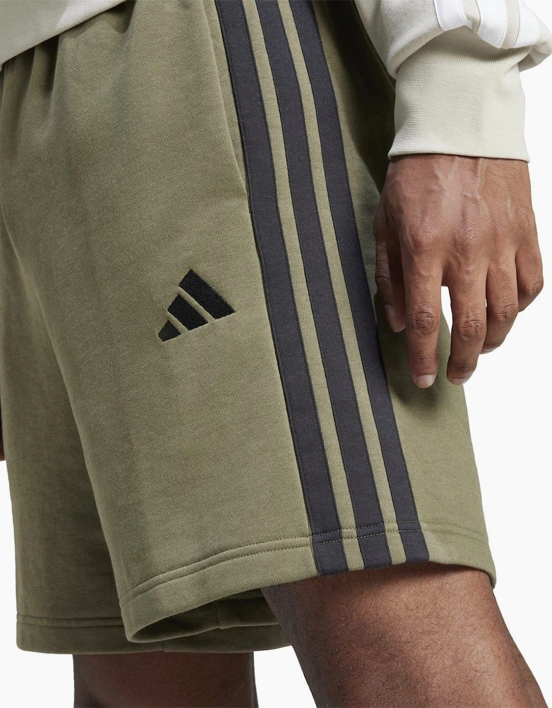 Mens Essentials 3 Stripe Fleece Shorts
