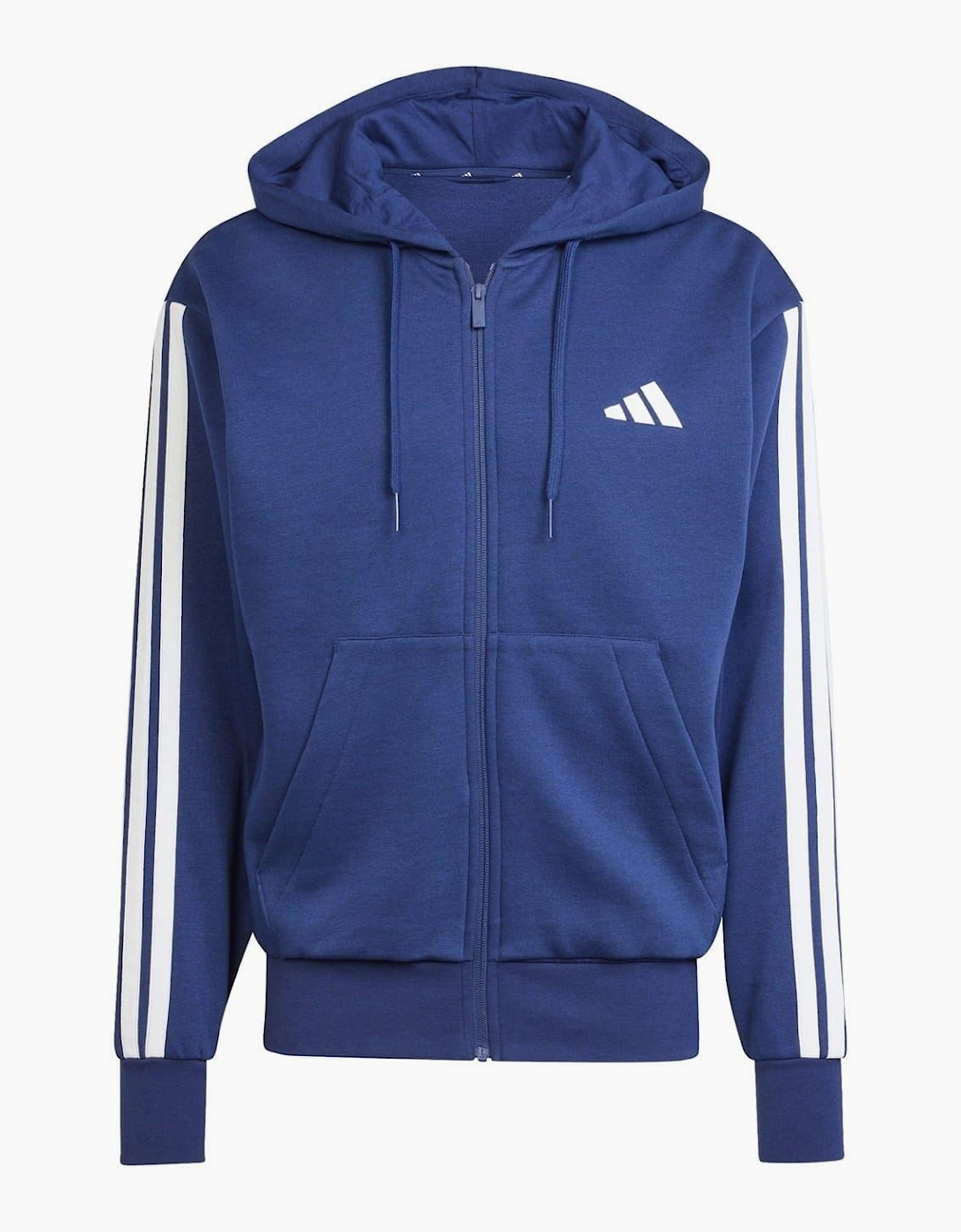 Mens Fleece 3 Stripes Full Zip Hoodie, 7 of 6