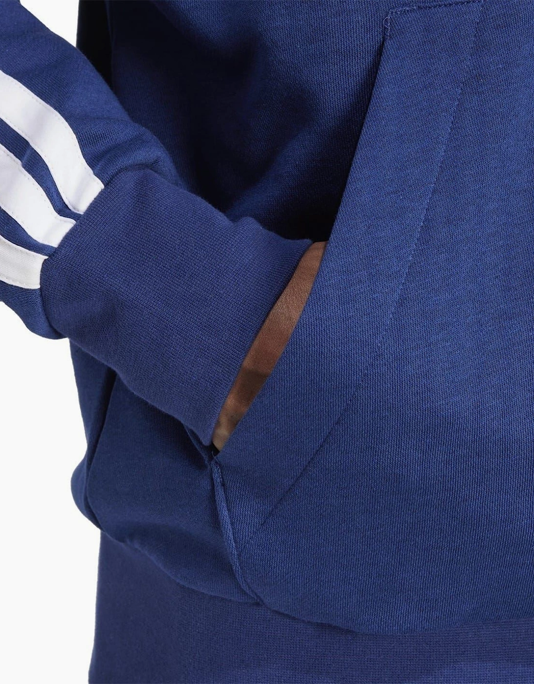 Mens Fleece 3 Stripes Full Zip Hoodie