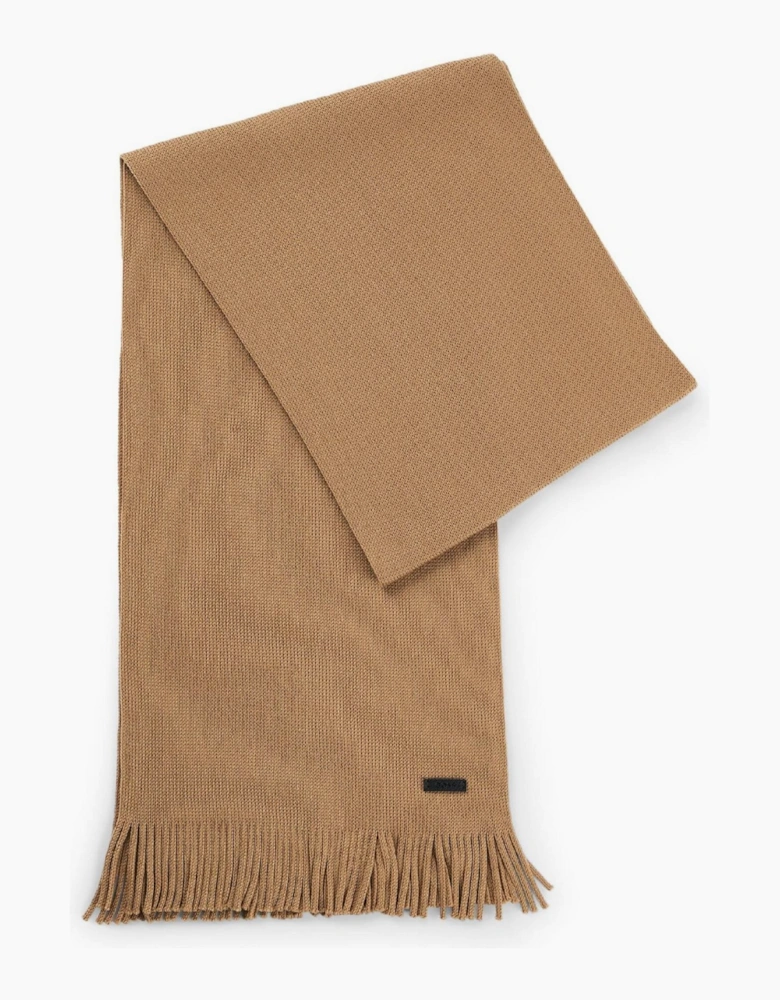 Logo Plaque Scarf in Virgin Wool