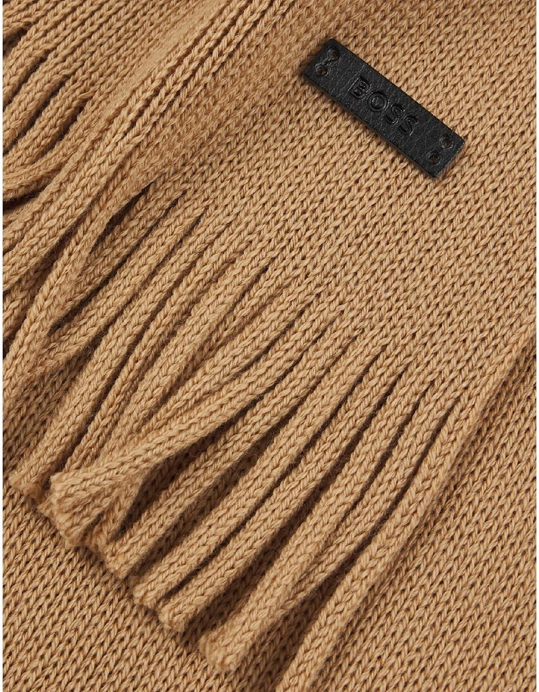 Logo Plaque Scarf in Virgin Wool