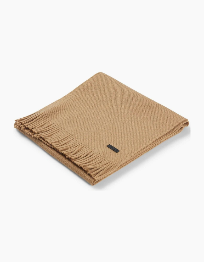 Logo Plaque Scarf in Virgin Wool