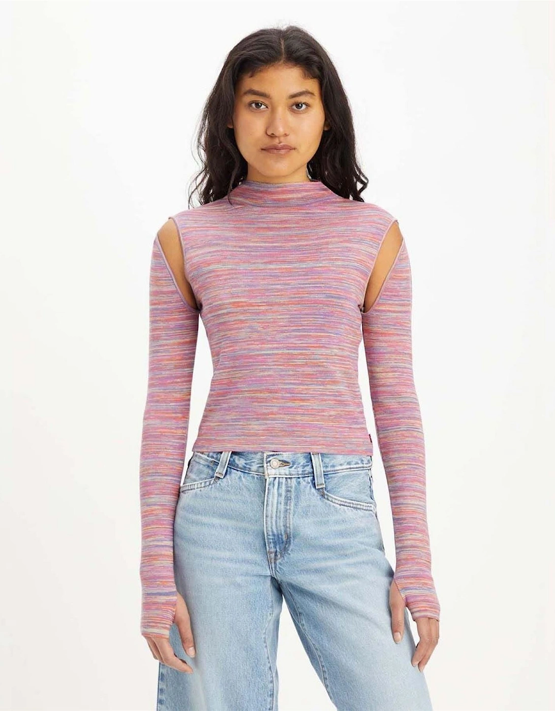 Levis Women's Pink Levi's Jupiter Cable Knit Jumper - Size 6