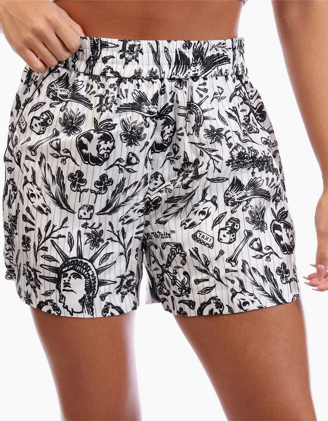 Off-White OFF-WHITE Women's Tattoo Pyjama Shorts - White