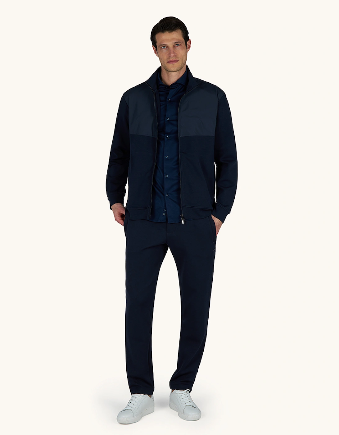 Men's Paul & Shark Sports Sweat Pants in Active Fleece Cotton - Navy - Size: XL