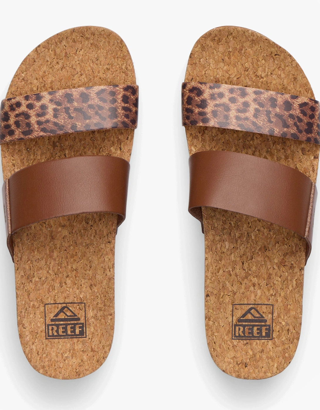 Reef CUSHION VISTA Womens Platform  Sandals Brown/Leopard, 5 of 4