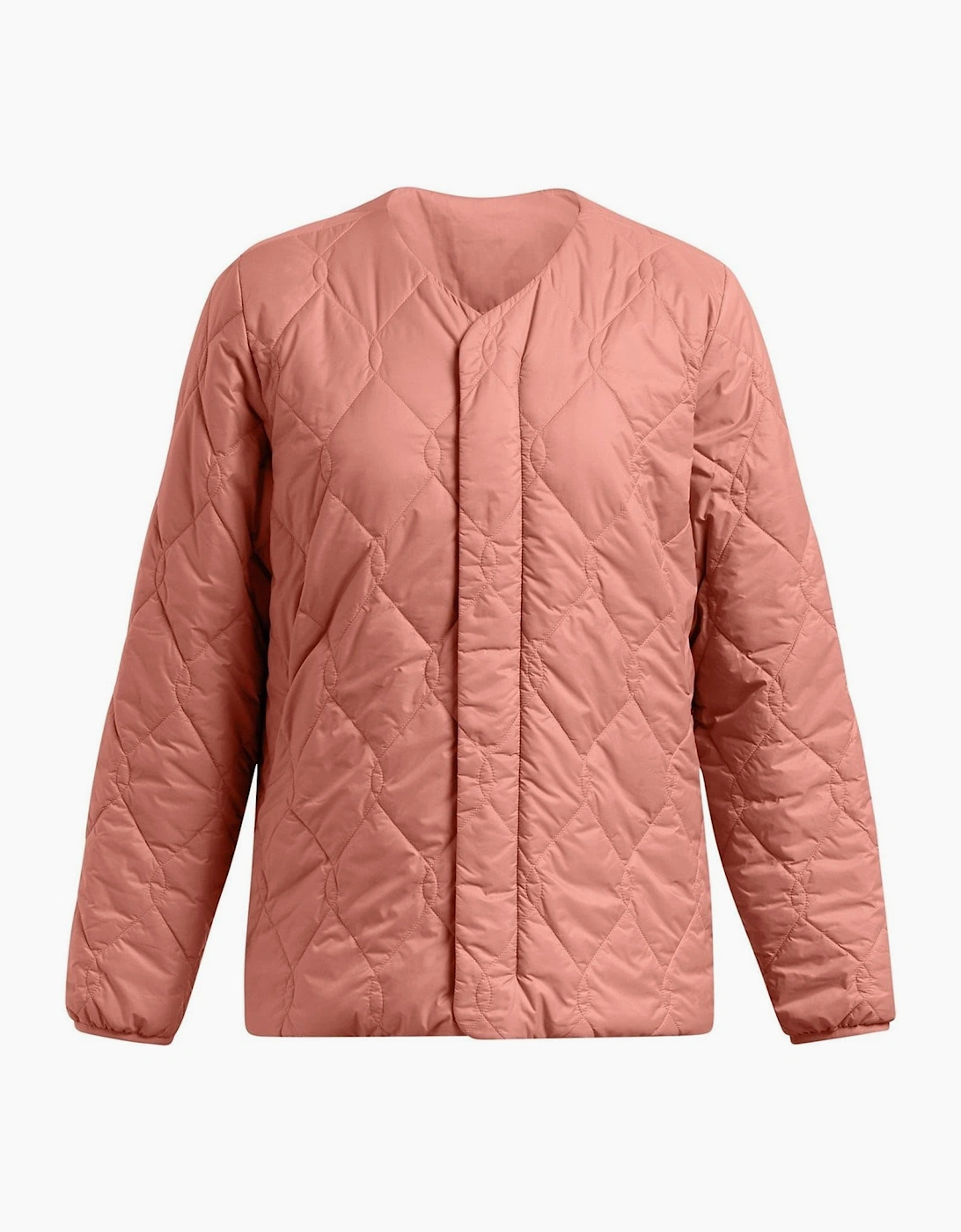 Diamond Snap Button Zipped Pocket Puffer Jacket