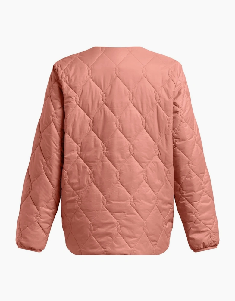 Diamond Snap Button Zipped Pocket Puffer Jacket