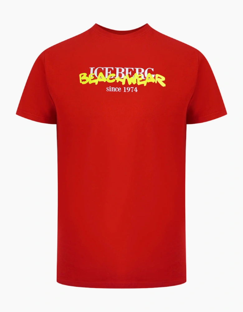 Ice Iceberg Beachwear Logo Red T-Shirt