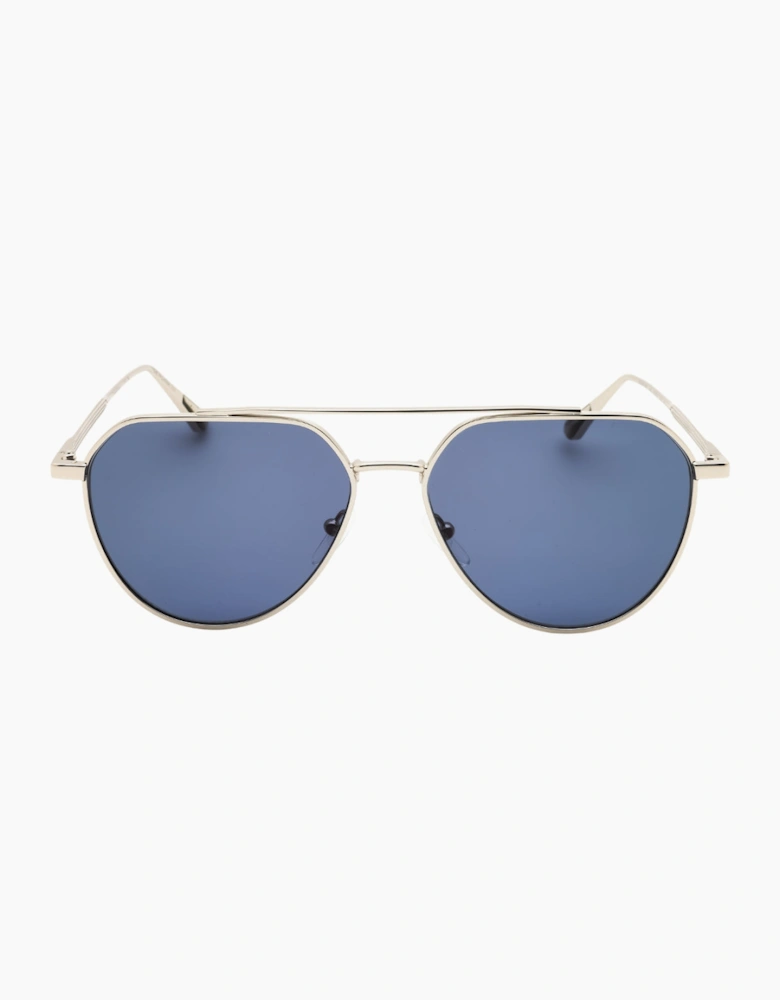 Calvin Klein Silver Frame Blue Lensed Sunglasses