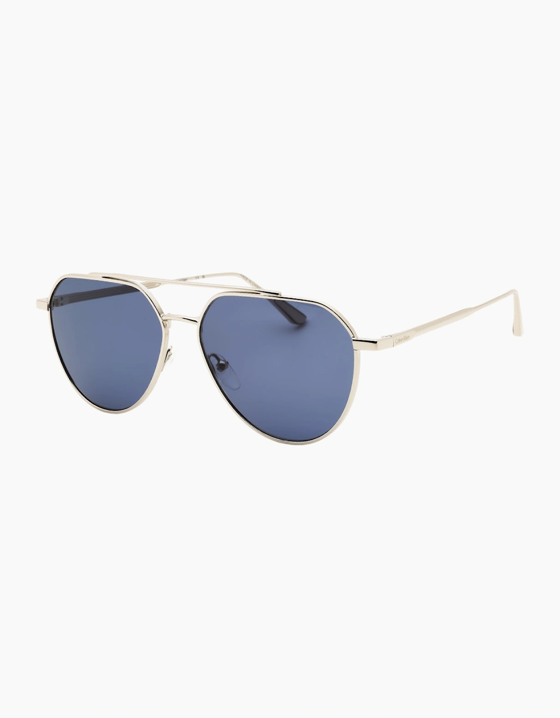 Calvin Klein Silver Frame Blue Lensed Sunglasses