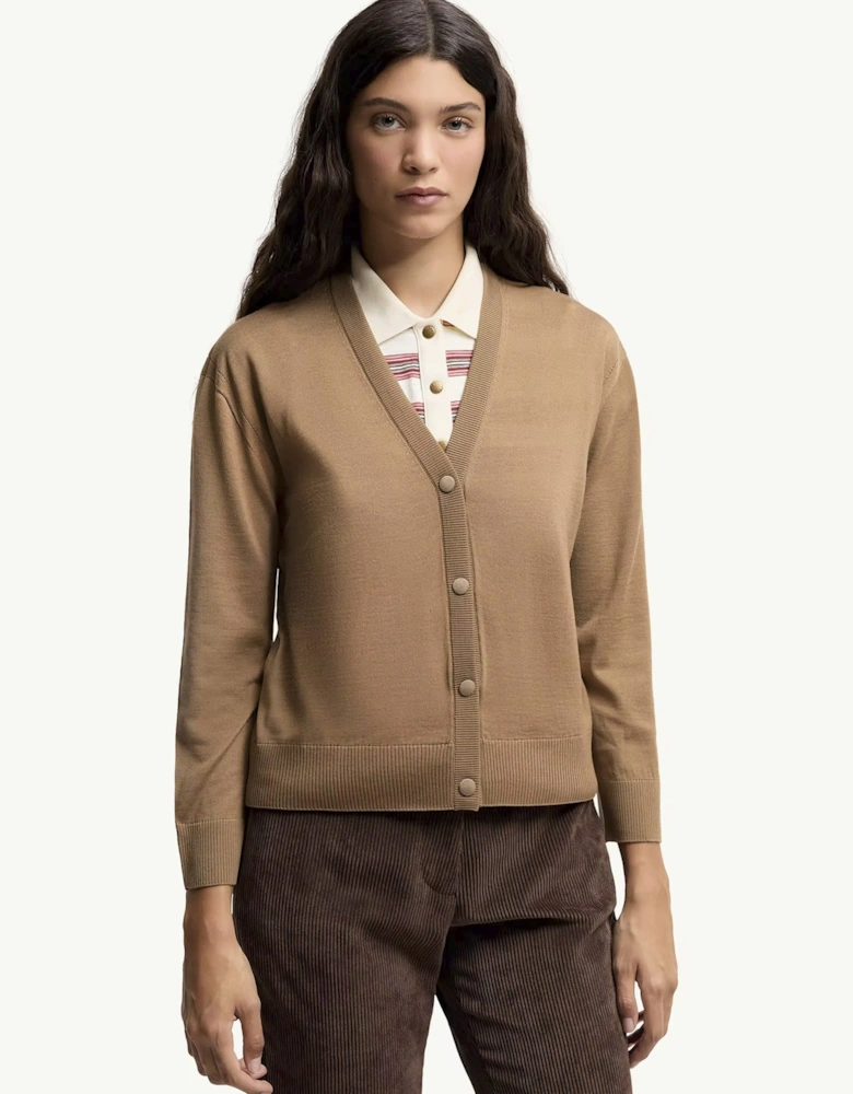 Womens Hybrid Cardigan Beige