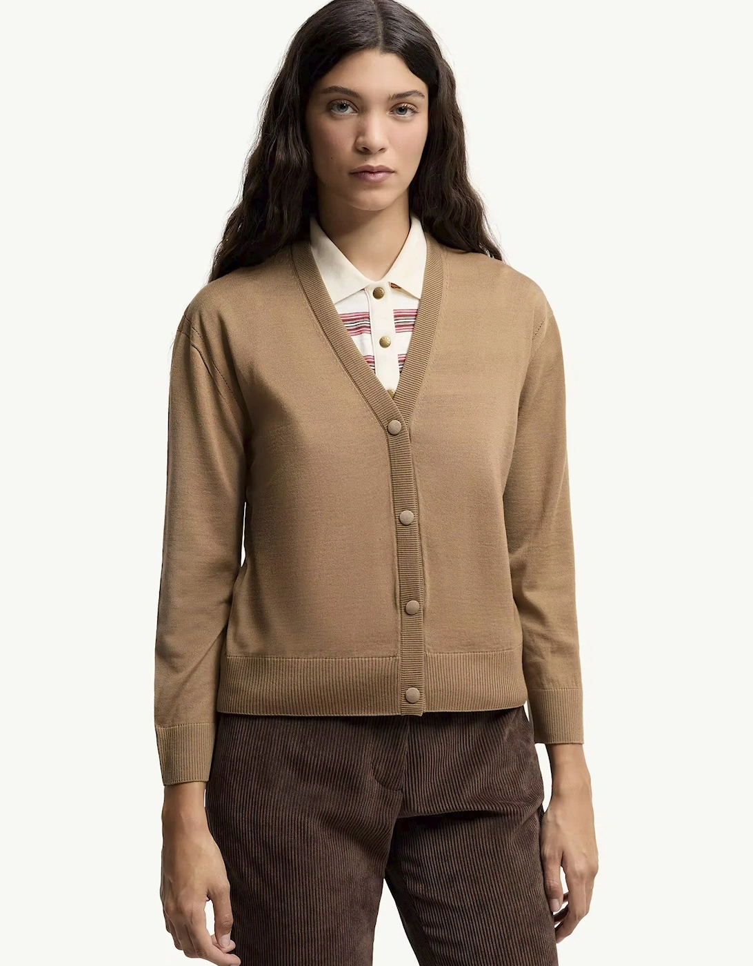 Womens Hybrid Cardigan Beige