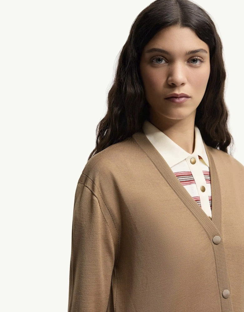 Womens Hybrid Cardigan Beige