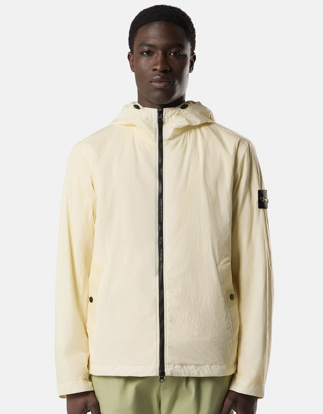 Hooded 4100001 Crinkle Reps Ny Jacket Ivory/Yellow