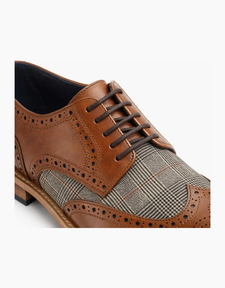 Roamers M072 Mens Brogue Shoes Tan