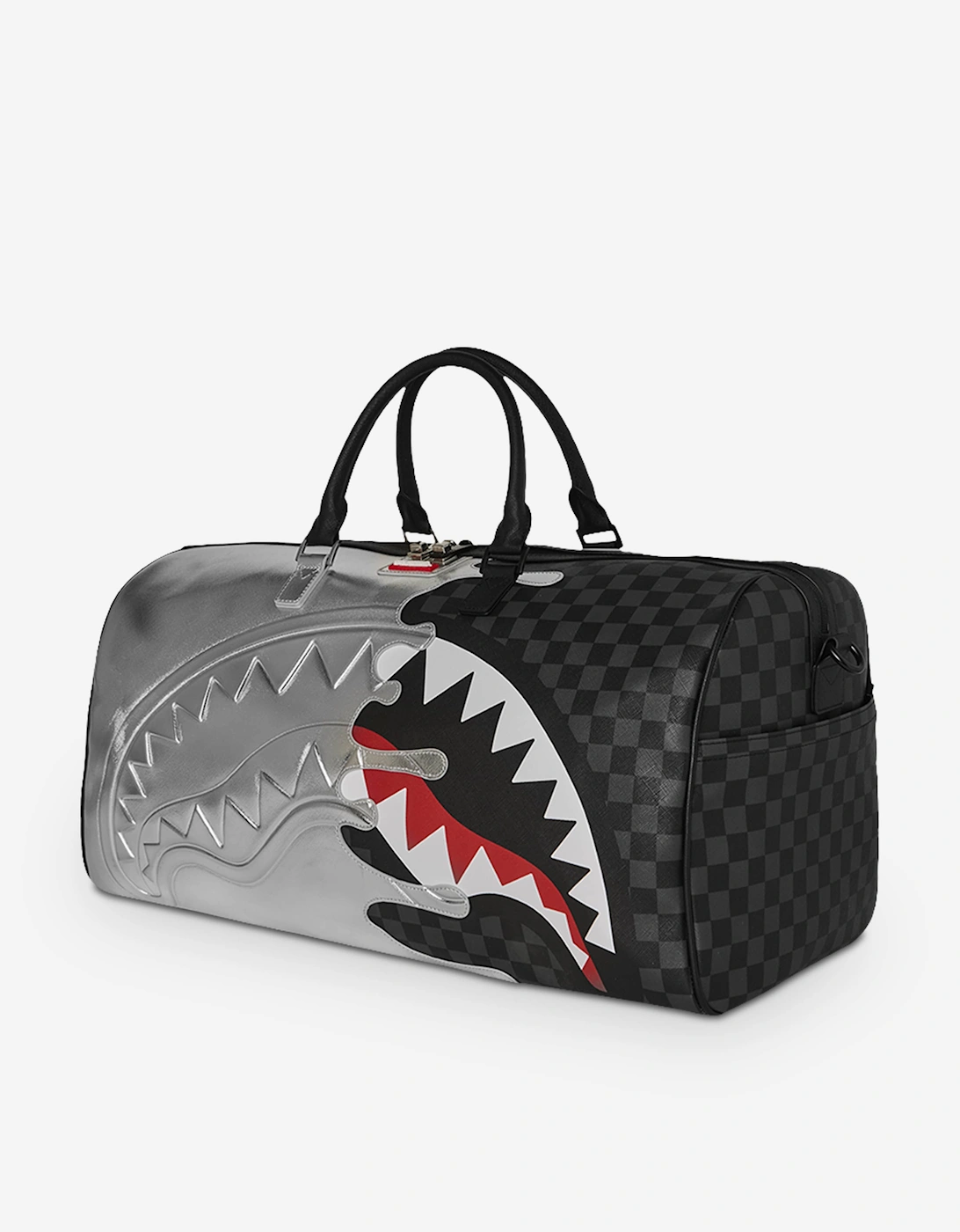 Sprayground Kids Silver Side Drip Duffle Bag in Black (33cm)