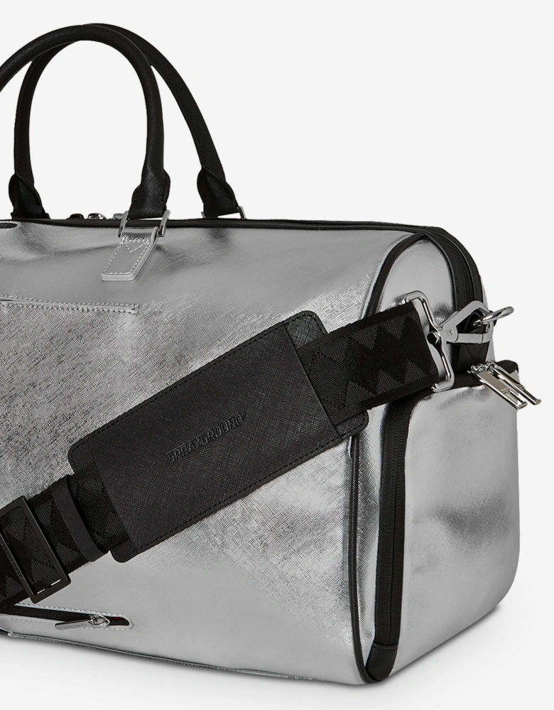 Sprayground Kids Silver Side Drip Duffle Bag in Black (33cm)