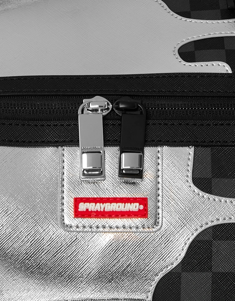 Sprayground Kids Silver Side Drip Duffle Bag in Black (33cm)