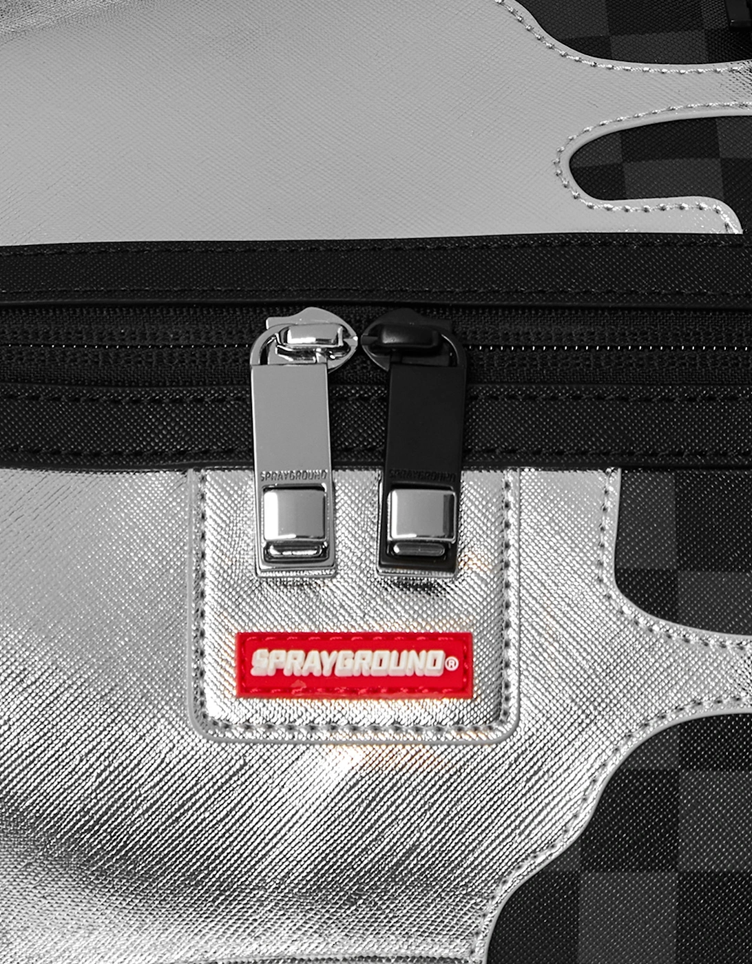 Sprayground Kids Silver Side Drip Duffle Bag in Black (33cm)