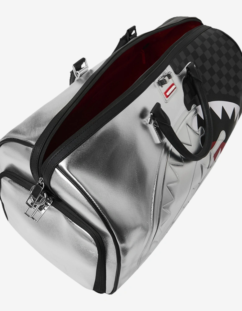 Sprayground Kids Silver Side Drip Duffle Bag in Black (33cm)