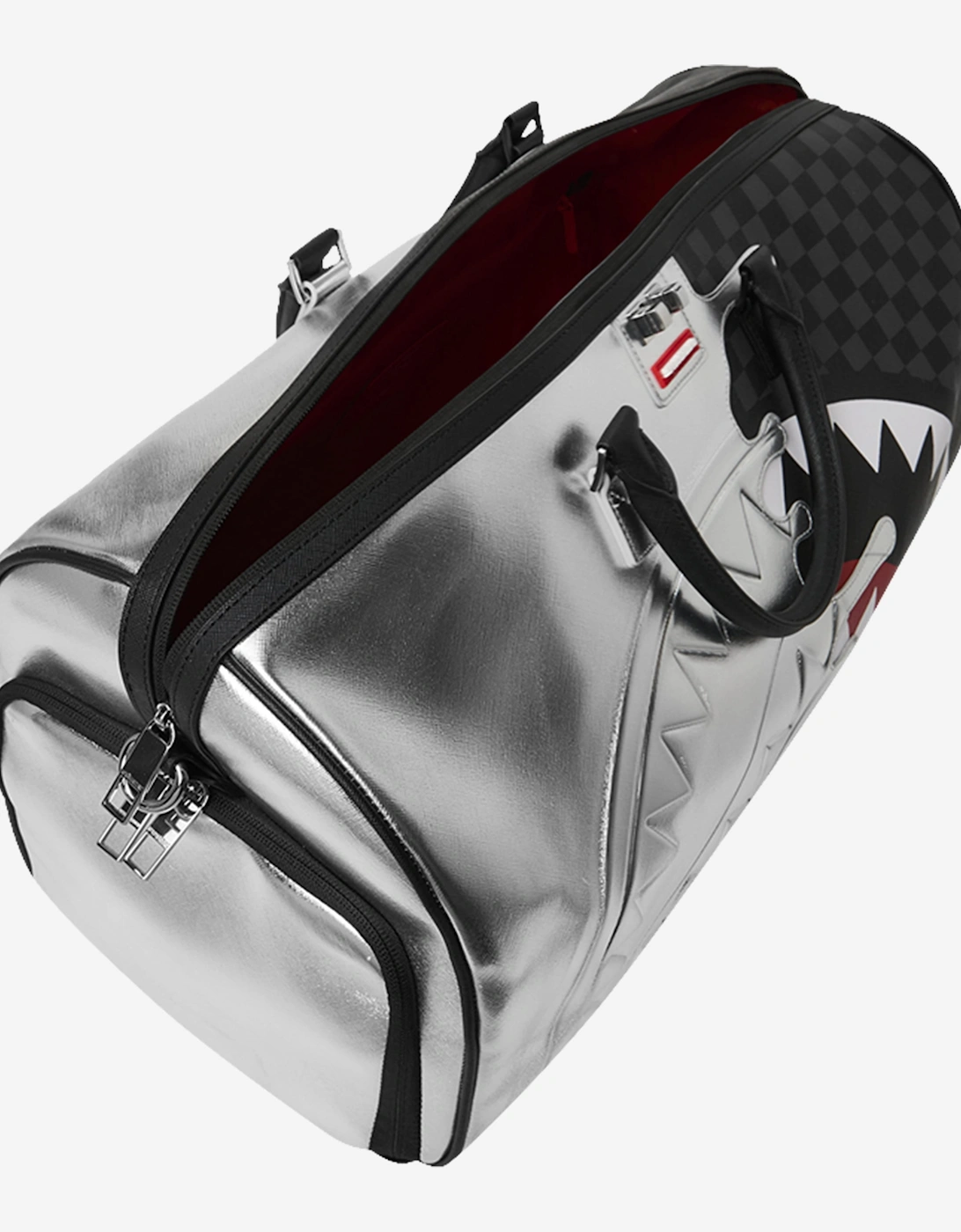Sprayground Kids Silver Side Drip Duffle Bag in Black (33cm)