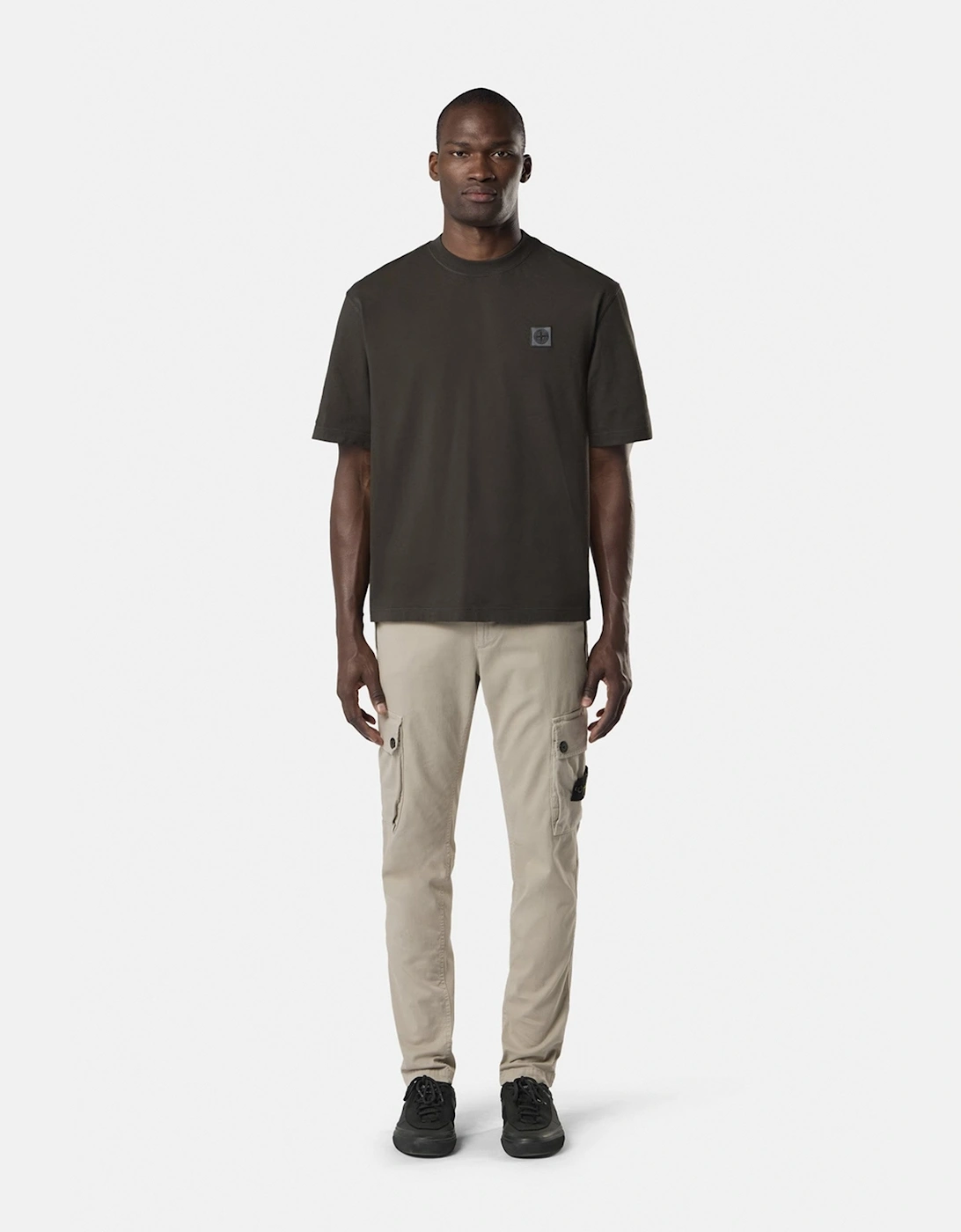 Patch Logo 2100030 T-Shirt Charcoal/Brown