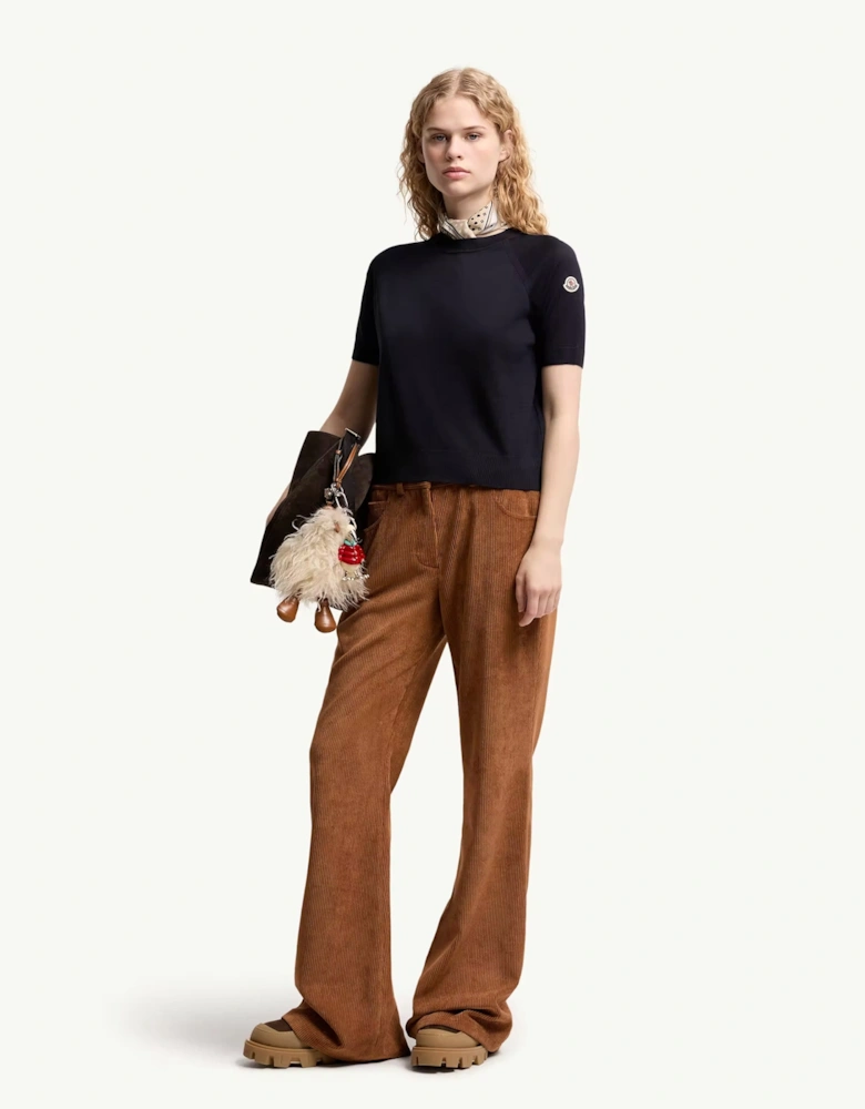 Womens Knitted T-Shirt Navy