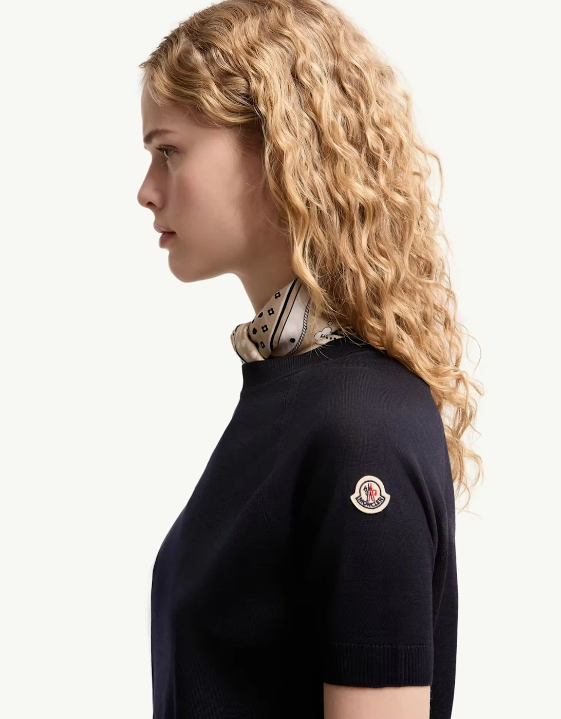 Womens Knitted T-Shirt Navy