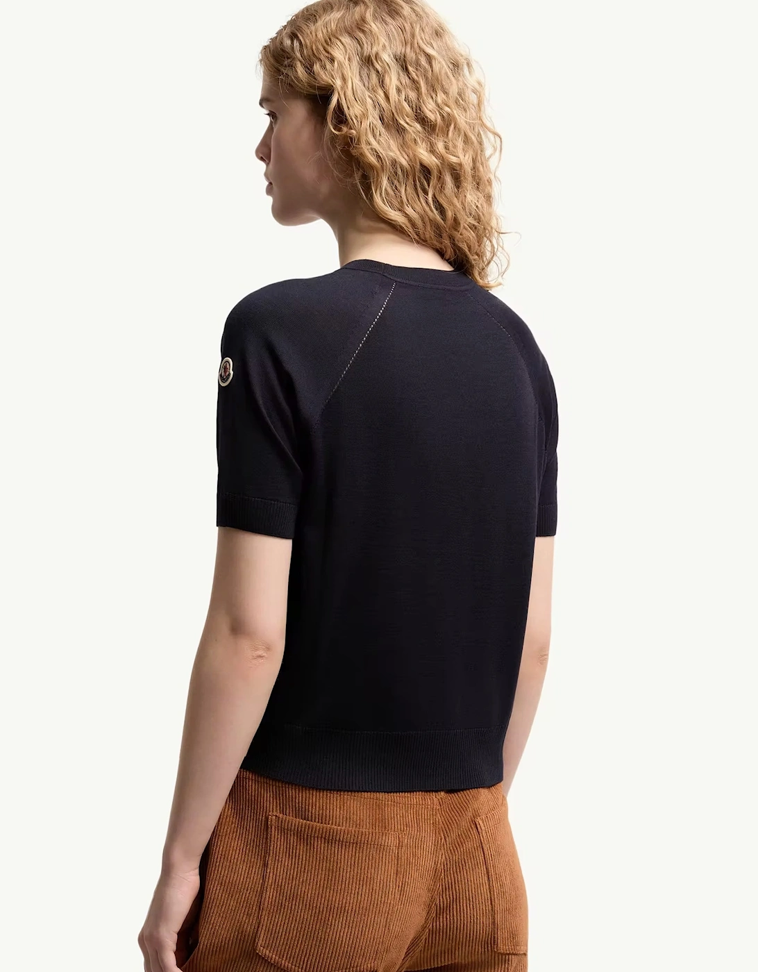 Womens Knitted T-Shirt Navy