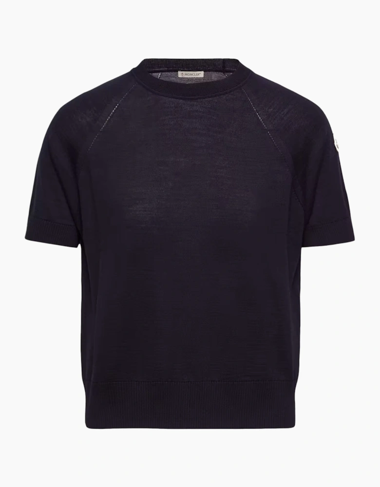 Womens Knitted T-Shirt Navy