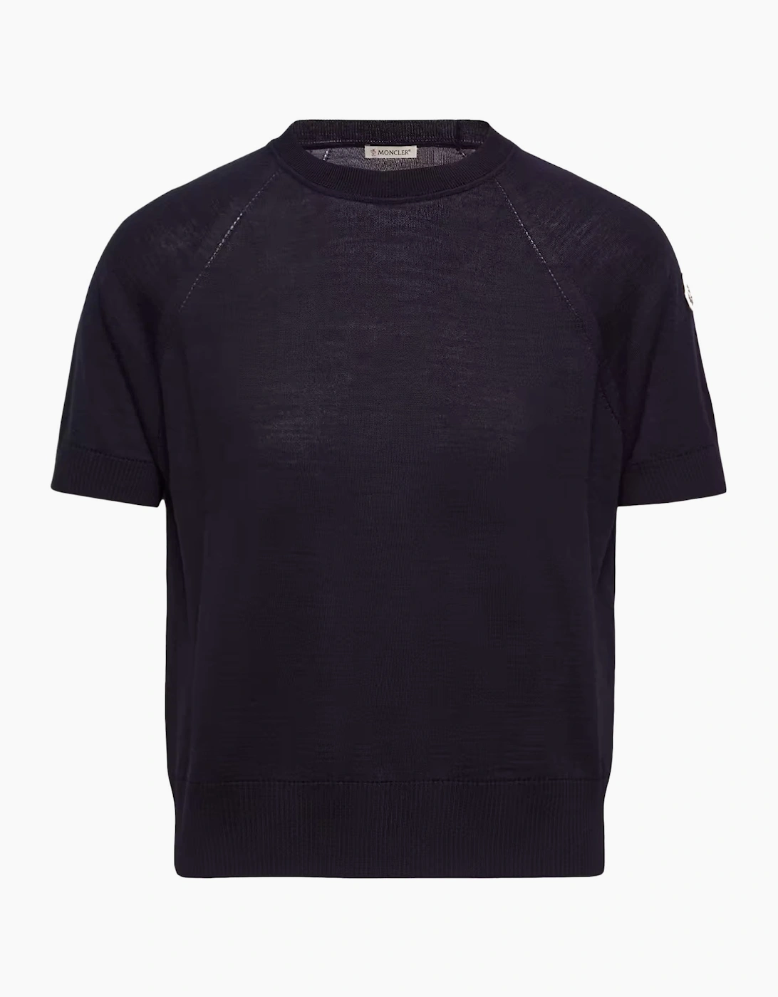 Womens Knitted T-Shirt Navy, 7 of 6
