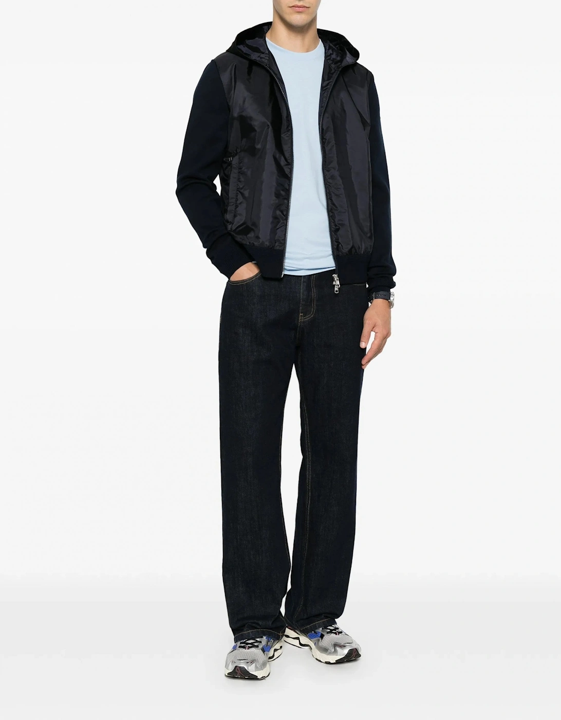 Hybrid Hooded Cardigan Navy