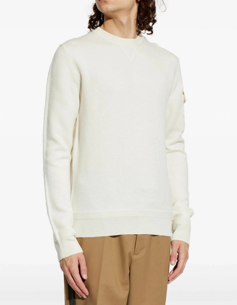 Sleeve Pocket Sweater Cream