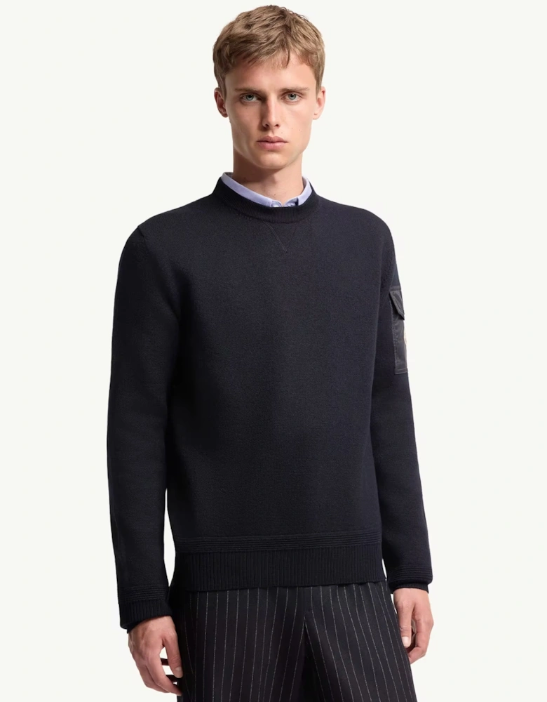 Sleeve Pocket Sweater Navy