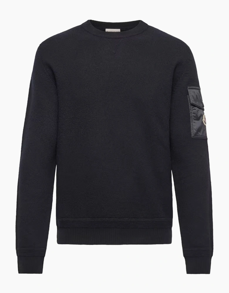 Sleeve Pocket Sweater Navy