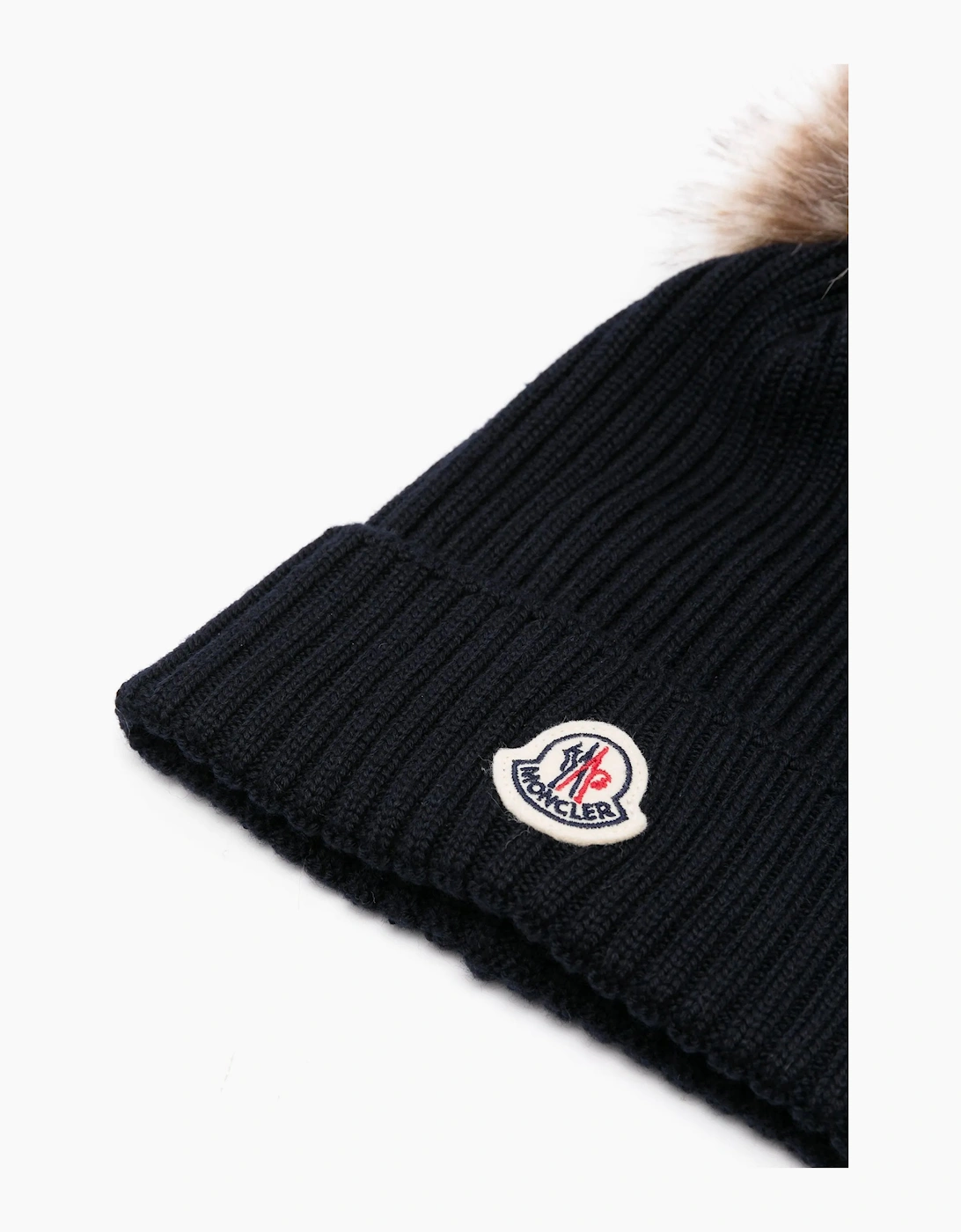 Kids Fur Bobble Hat Black