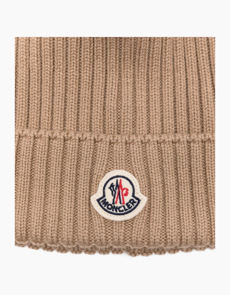 Kids Fur Bobble Hat Beige
