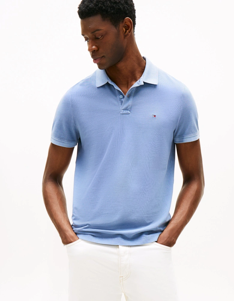 Tommy Hilfiger Garment Dyed Regular Fit Mens Polo - Brisk Blue