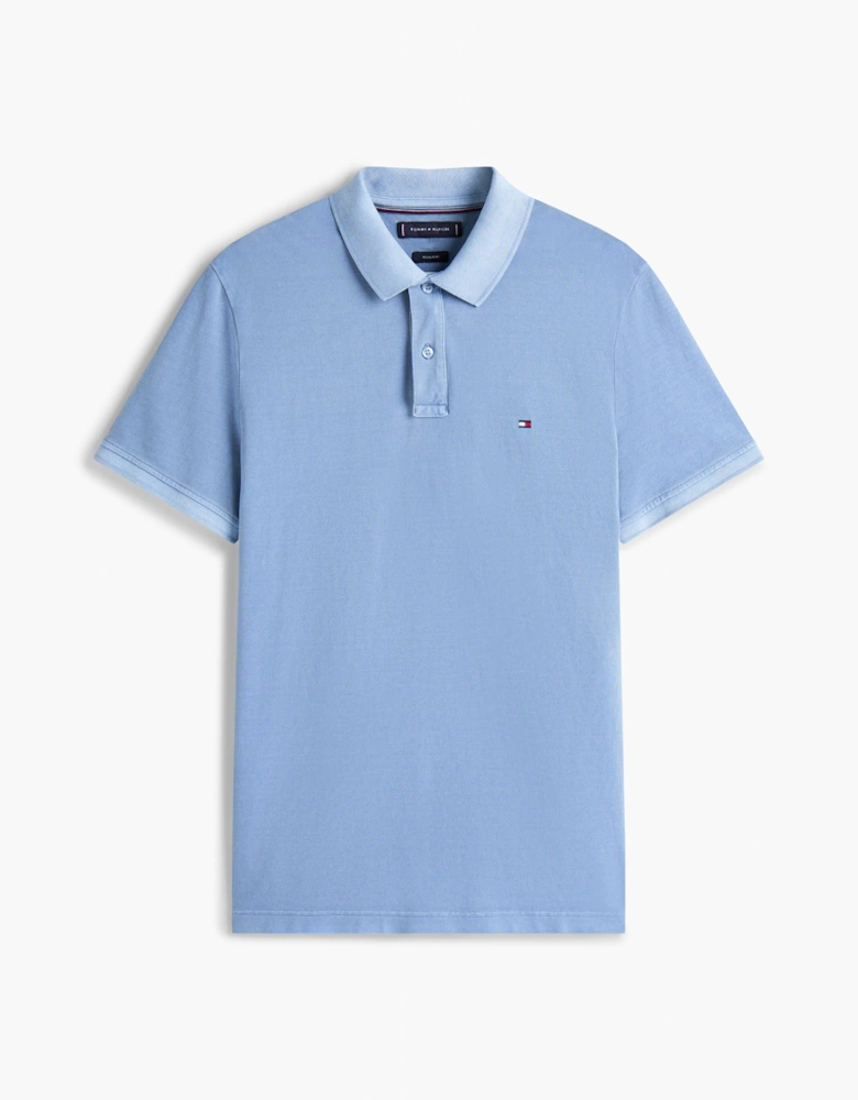 Tommy Hilfiger Garment Dyed Regular Fit Mens Polo - Brisk Blue