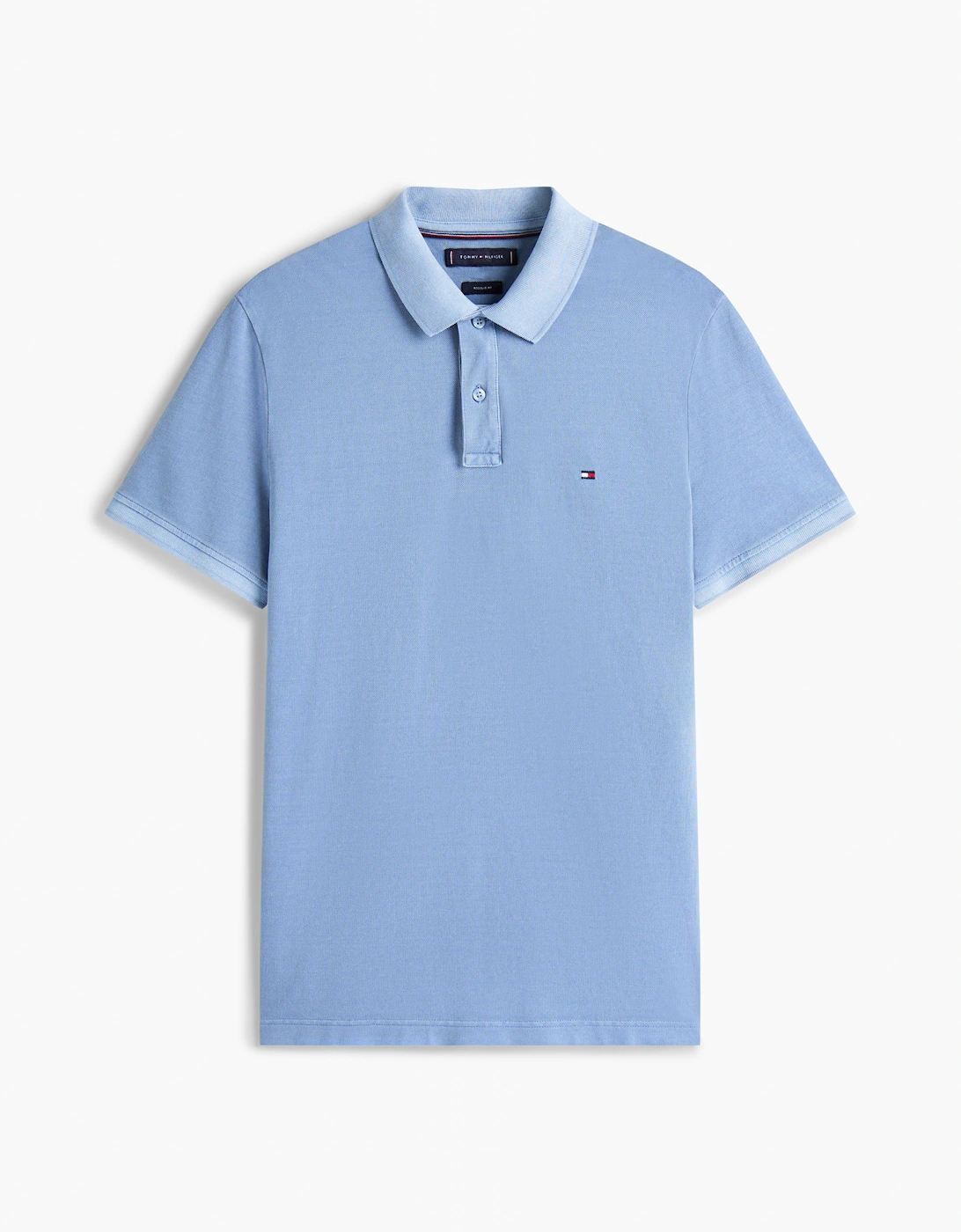 Tommy Hilfiger Garment Dyed Regular Fit Mens Polo - Brisk Blue