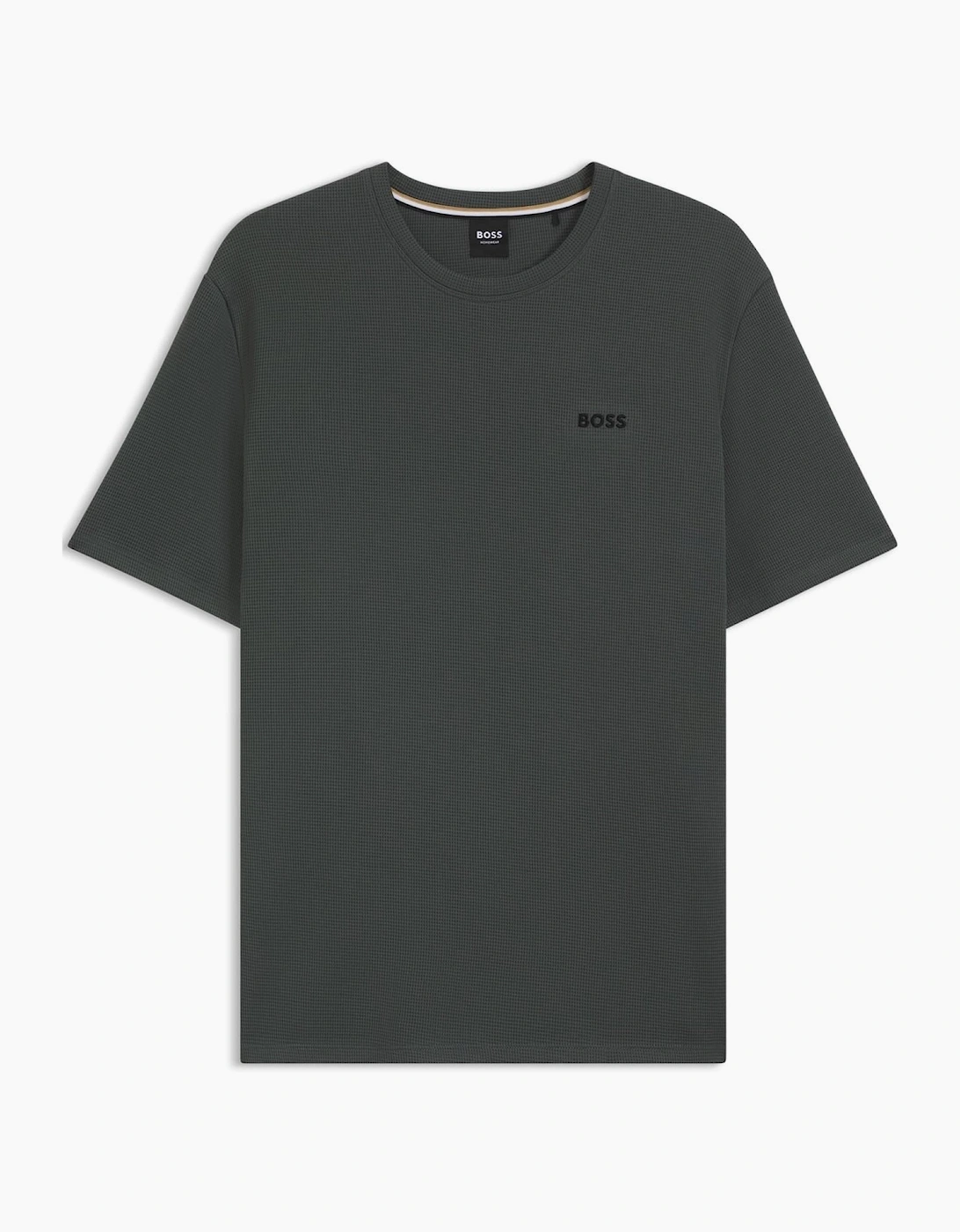 Hugo Boss Men's Black Boss Bodywear Waffle T Shirt With Structured Design - Size: Medium