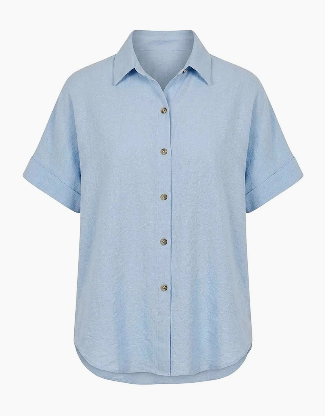 Relaxed Short Sleeve Blouse – Powder Blue