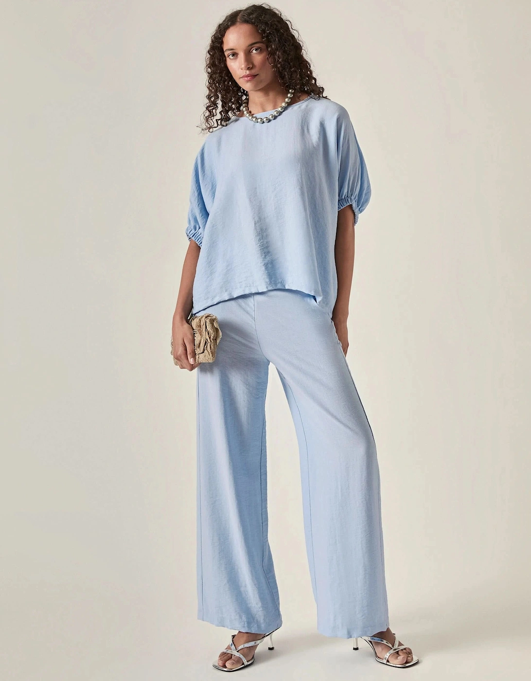Relaxed Side Zip Trousers – Powder Blue