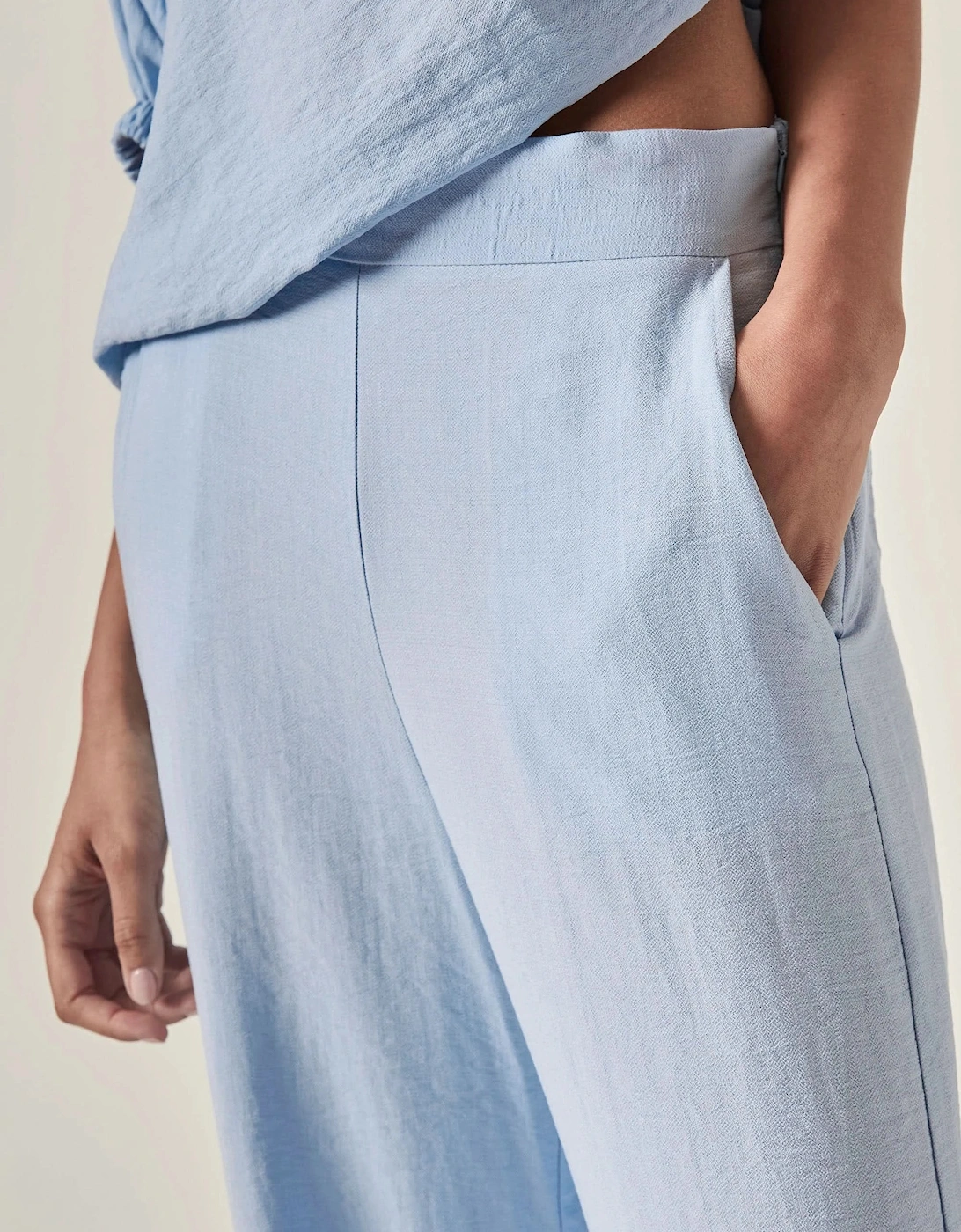 Relaxed Side Zip Trousers – Powder Blue