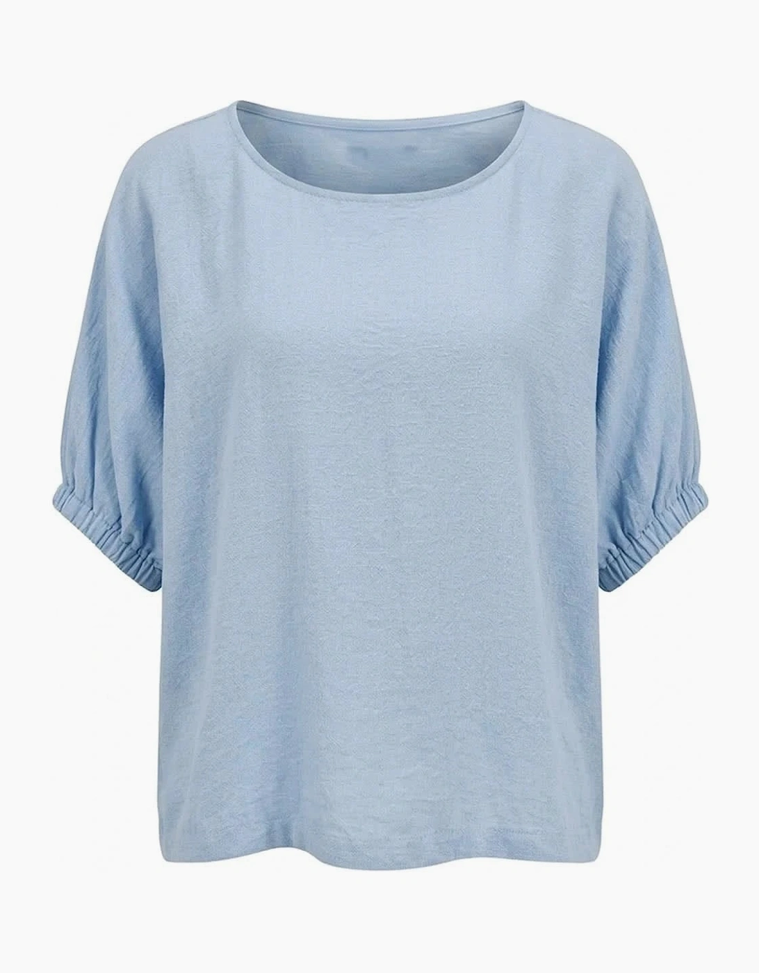 Relaxed Gathered Sleeve Top – Powder Blue