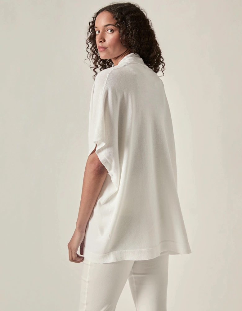 Relaxed Clasp Front Cover-Up - White